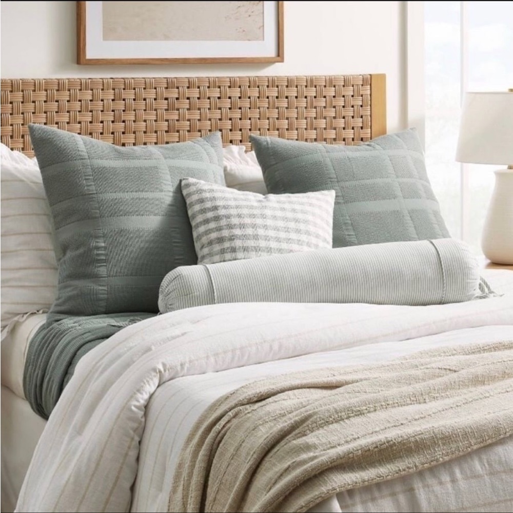 2 | Euro Waffle Matelasse Quilt Sham Light Teal Green - Threshold Studio McGee